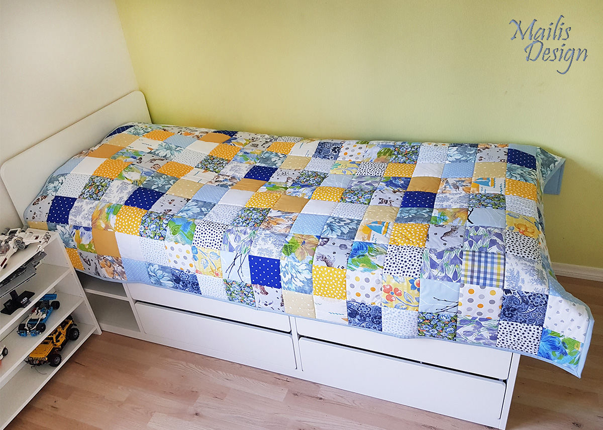 Lapitekk Meri, liiv ja tähistaevas (220 x 150 cm), sinine-kollane
