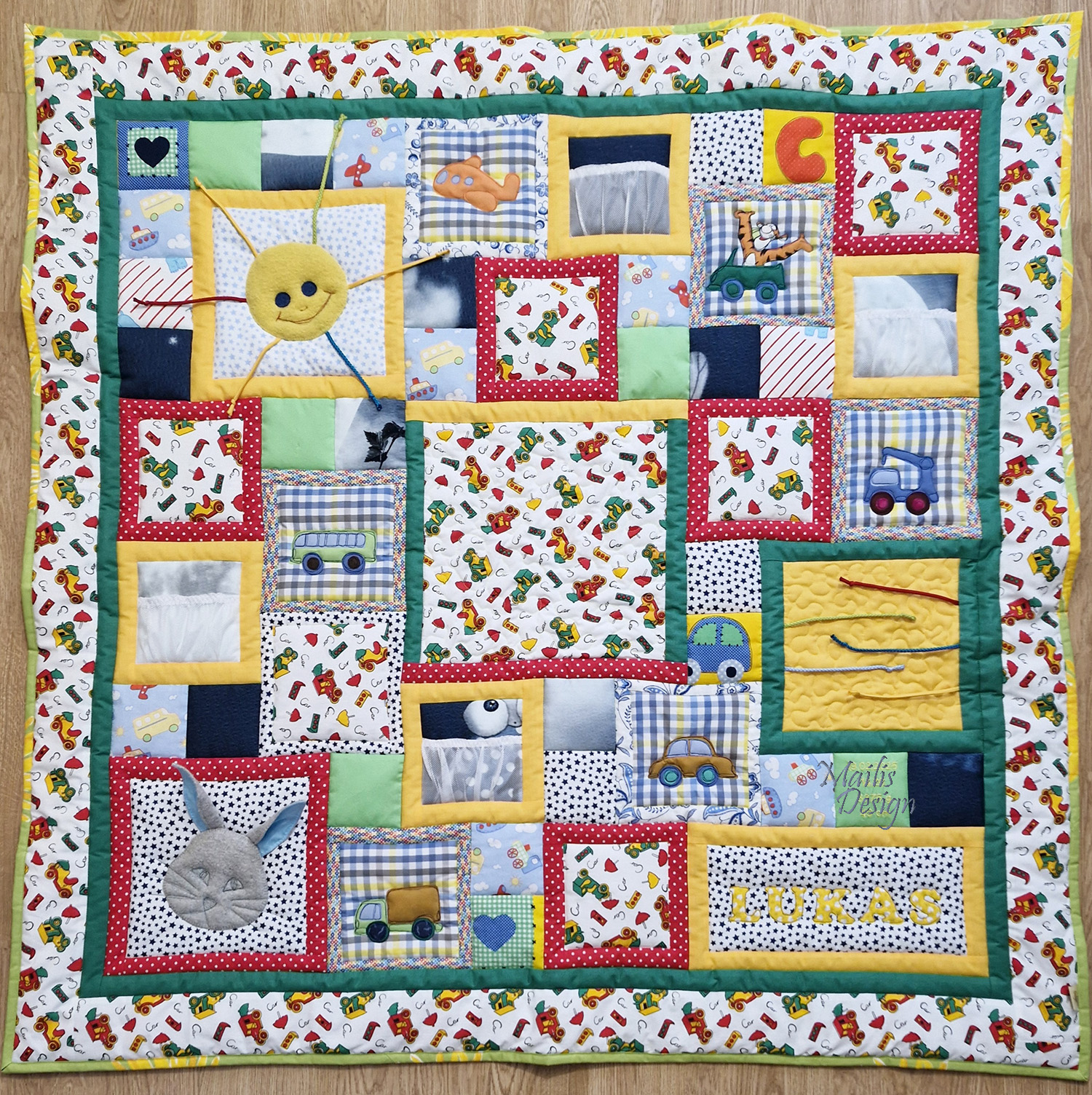 Tegelustekk masinatega (145 x 145 cm)