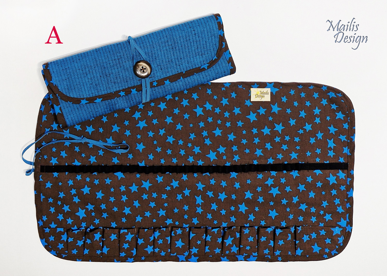 Waldorf pencil case, roll-up, with stars