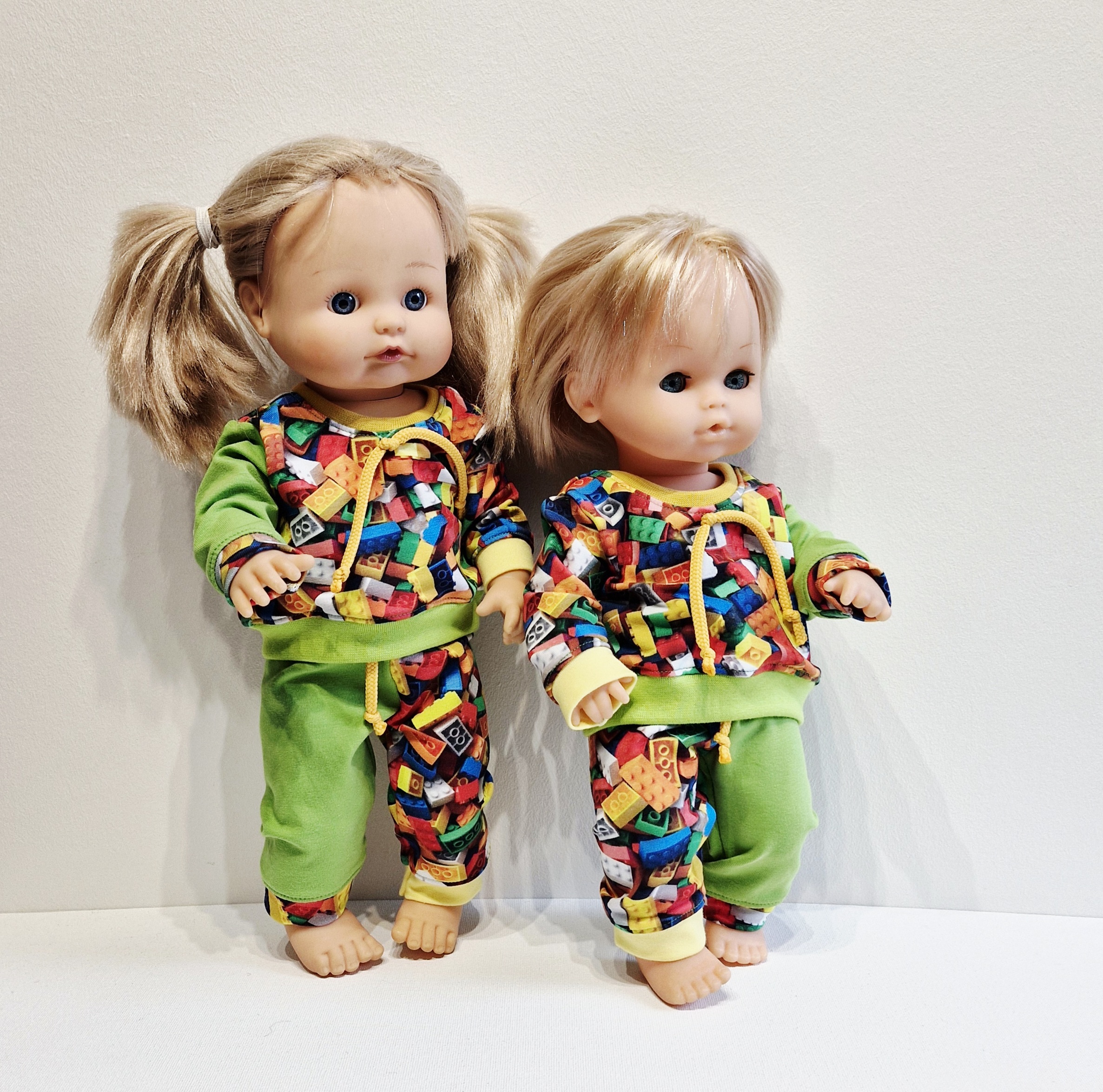 Doll clothes for 38 cm doll, tracksuit, light green with LEGO
