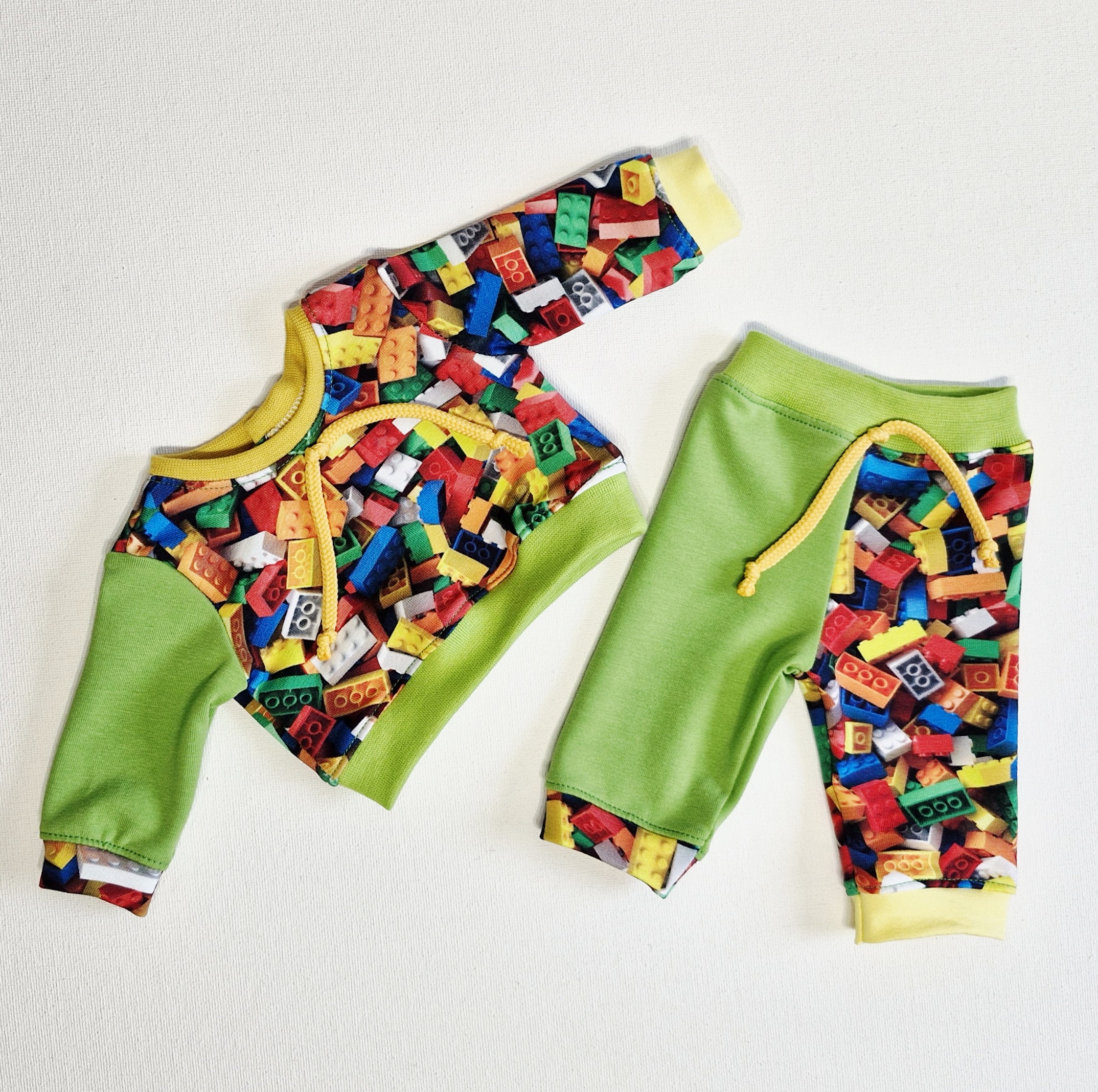 Doll clothes for 38 cm doll, tracksuit, light green with LEGO